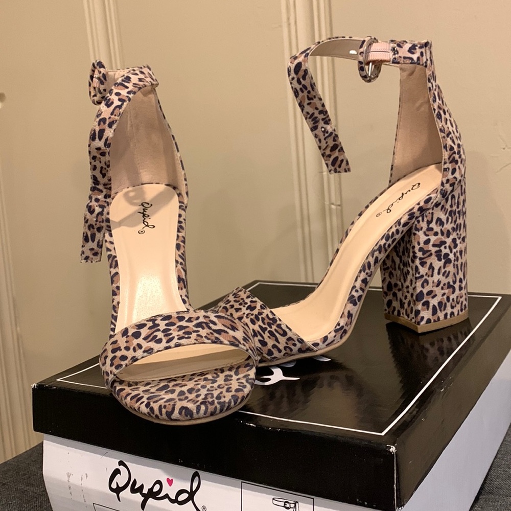 Qupid Cheetah Heels